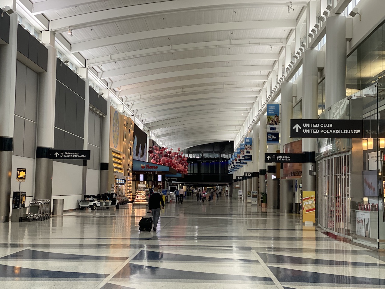 Terminal E in Houston at normally peak times