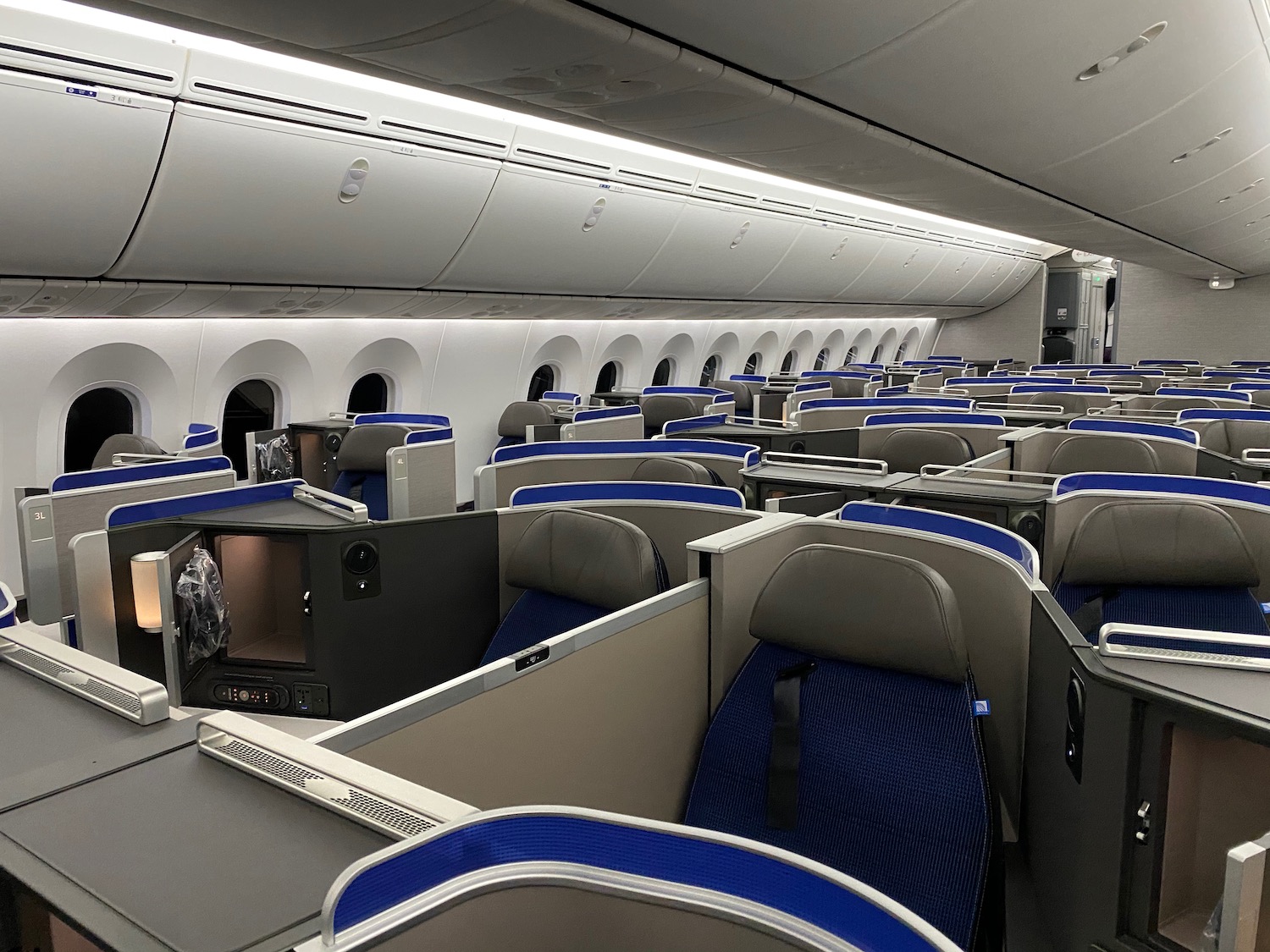 an airplane with rows of seats