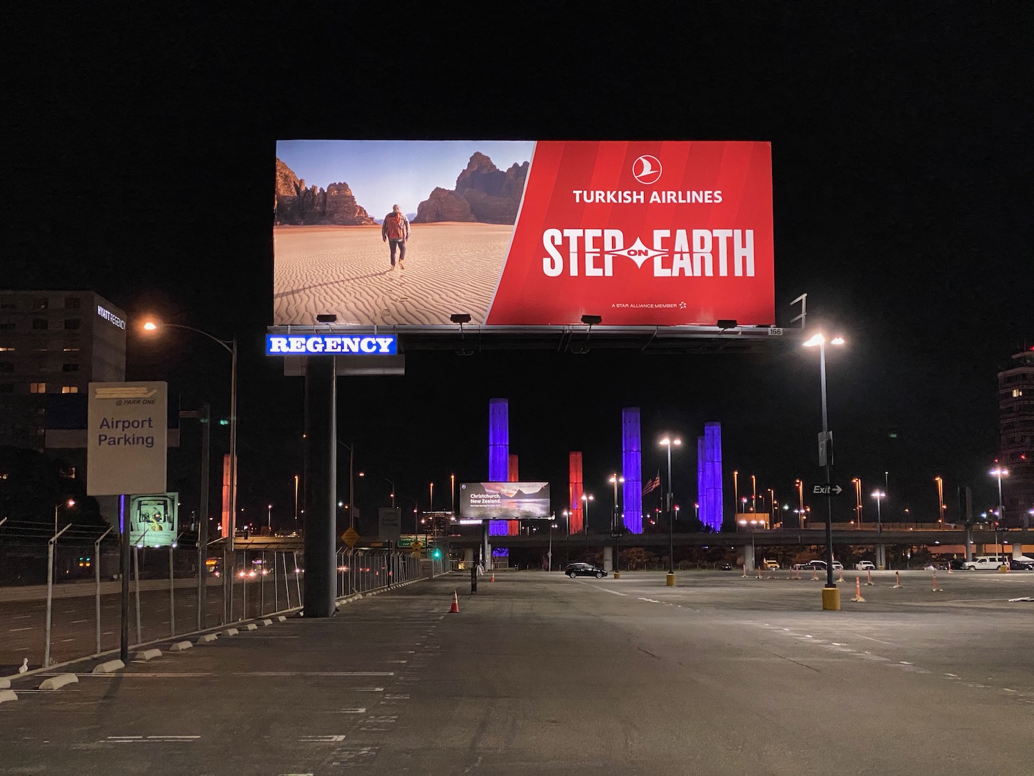 a billboard on a road