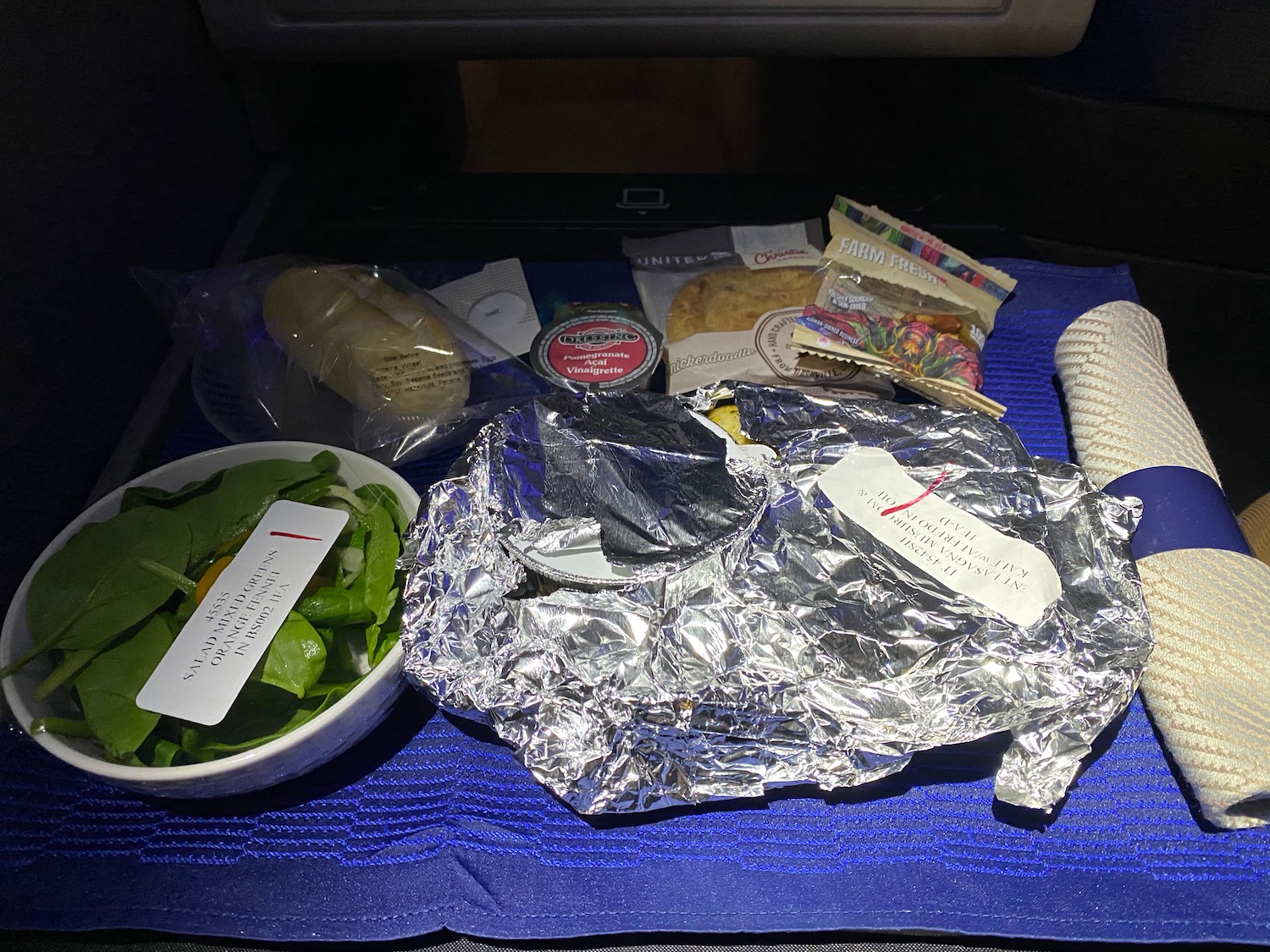 food in the back of a seat