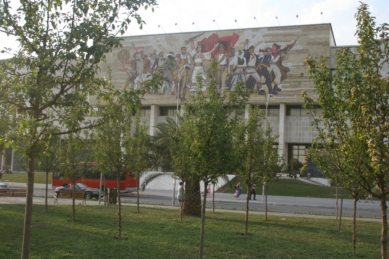 a mural on the side of a building