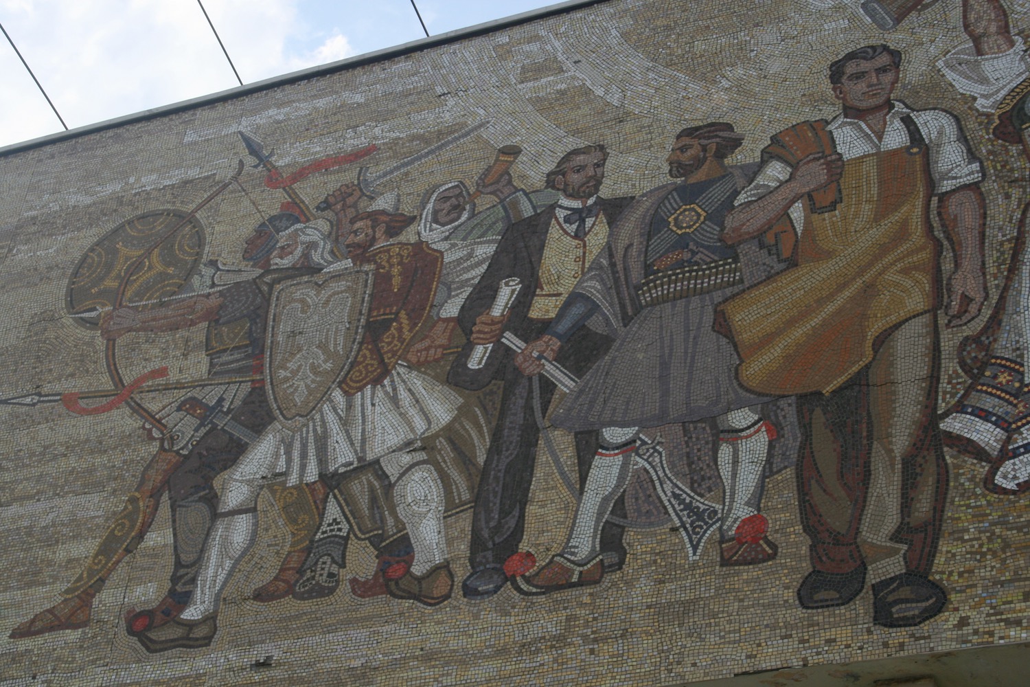 a mosaic of a group of men