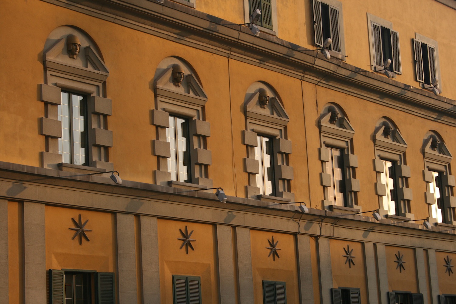 a building with many windows