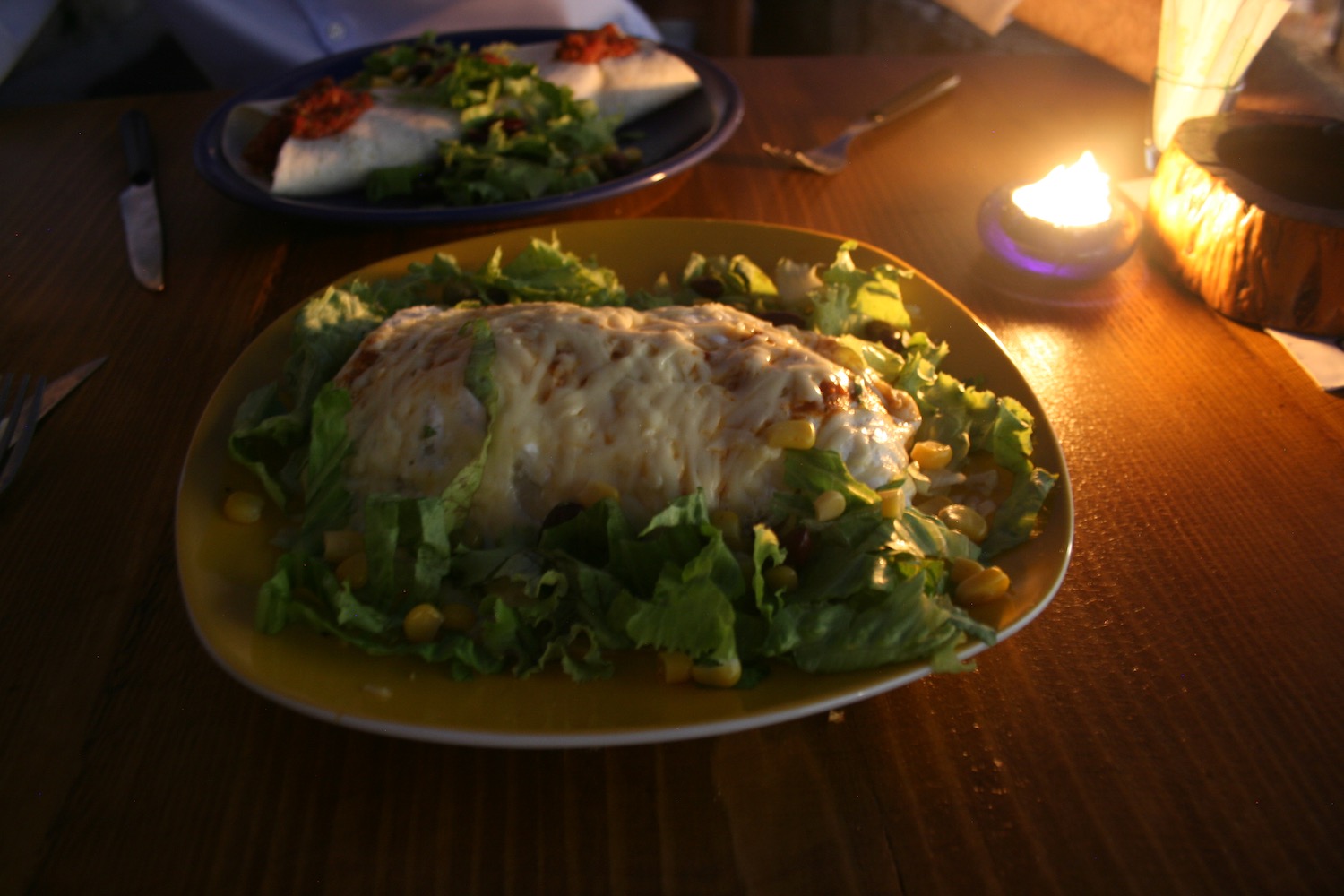 a plate of food on a table