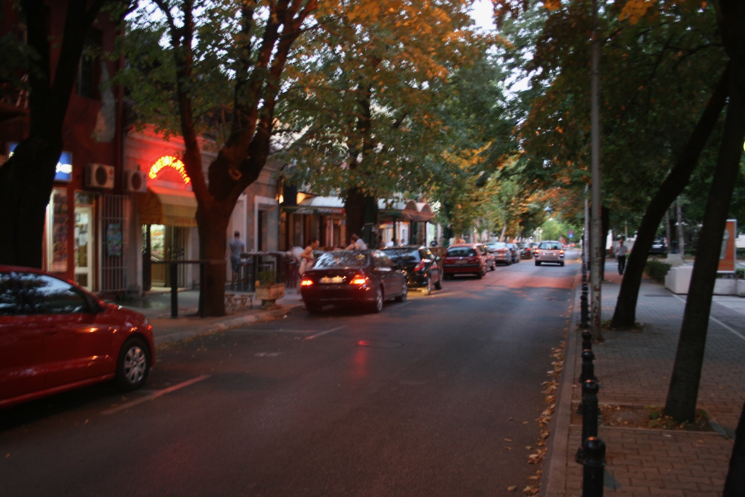 a street with cars parked on it