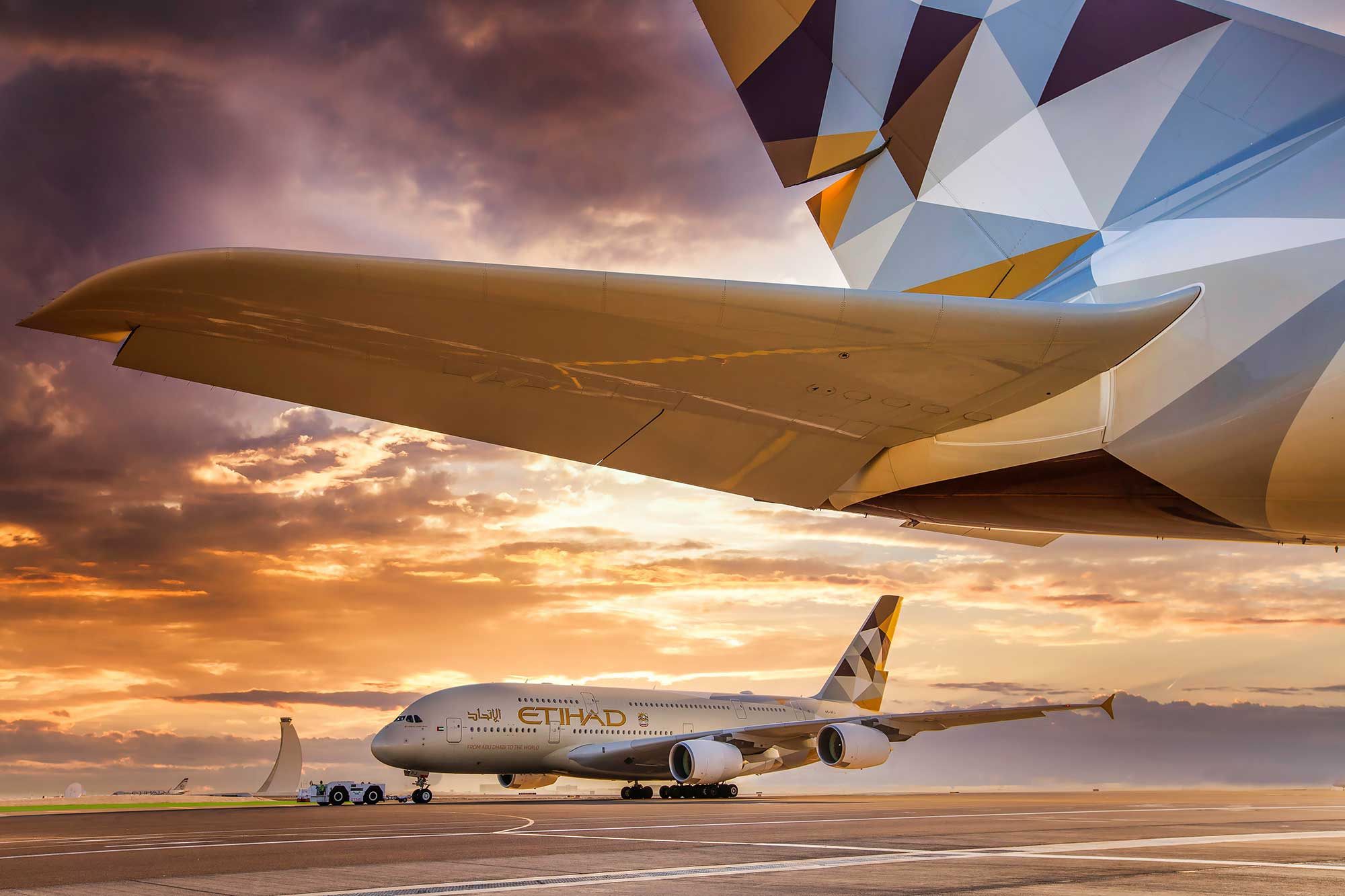 a plane on the runway