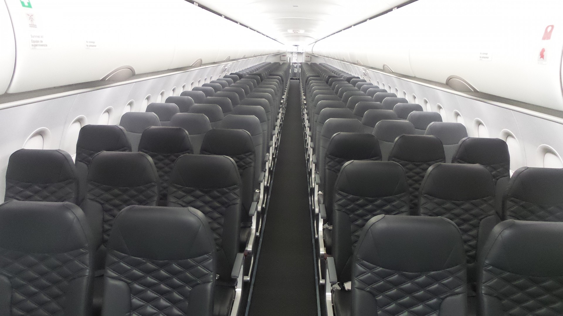 rows of seats in an airplane