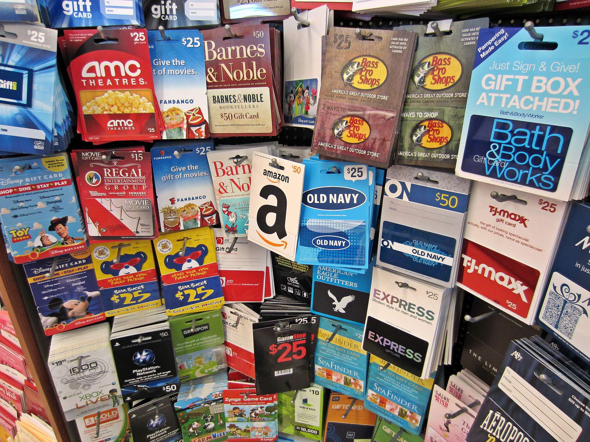 a group of gift cards