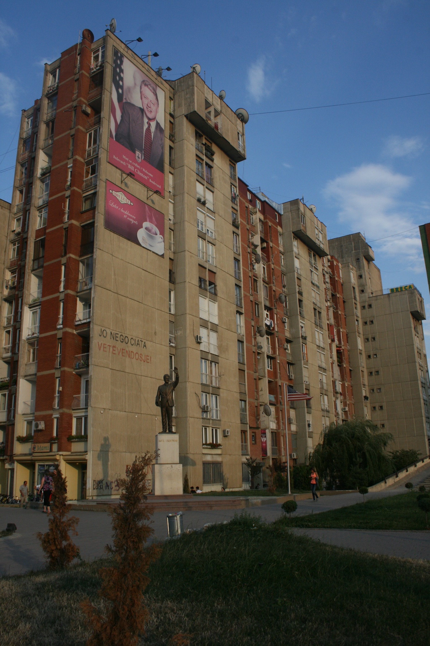 a building with a statue on the side