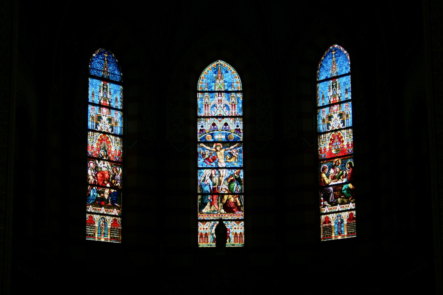 a stained glass windows in a church