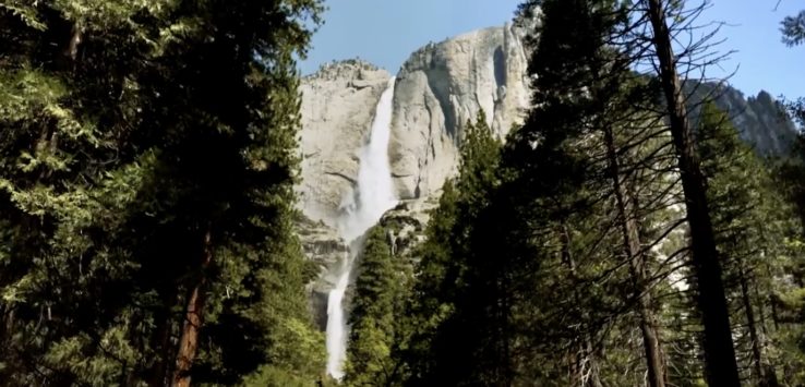 a waterfall in the forest