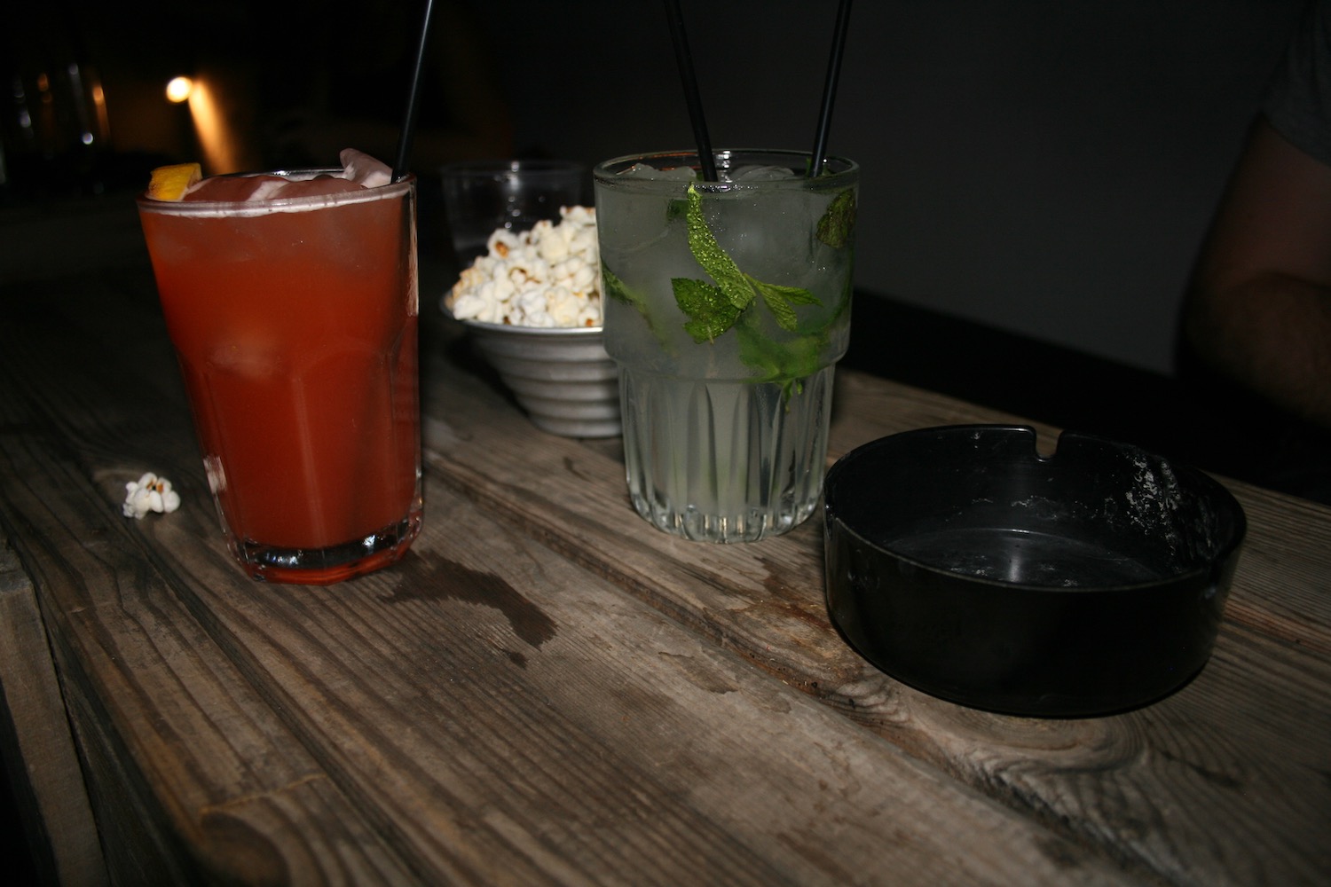 a group of drinks on a table