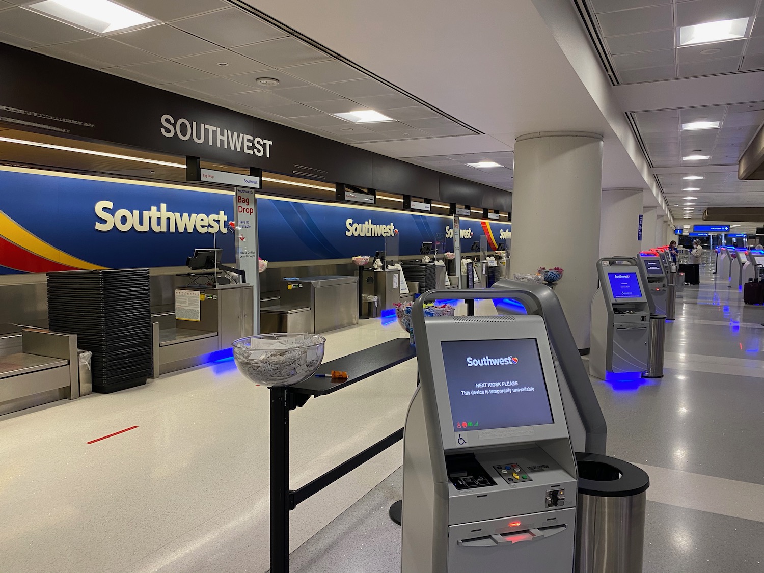 an airport check-in area