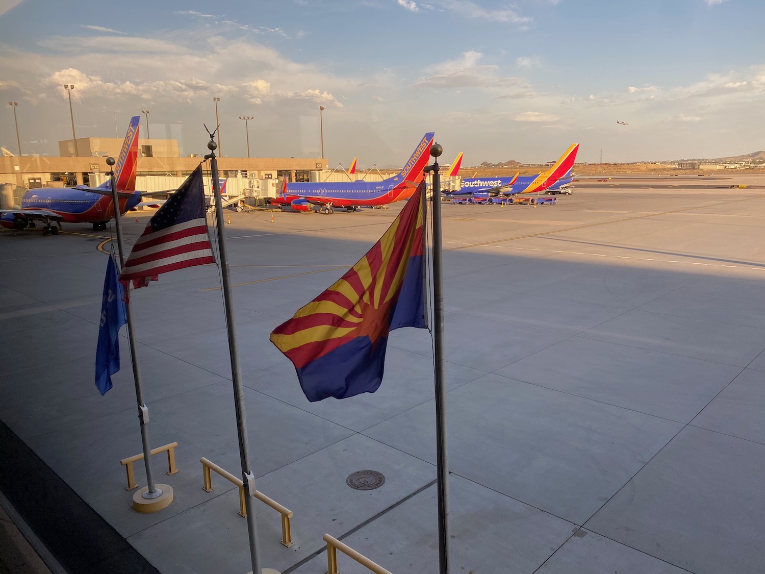 flags on a tarmac