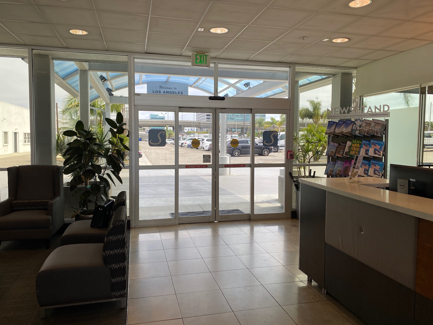 a glass doors leading to a store