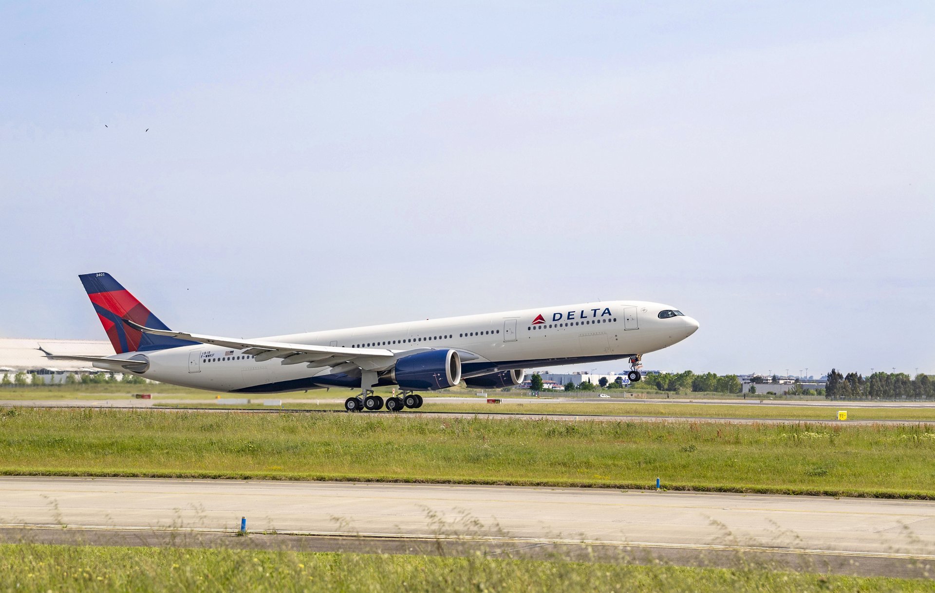 a plane on the runway