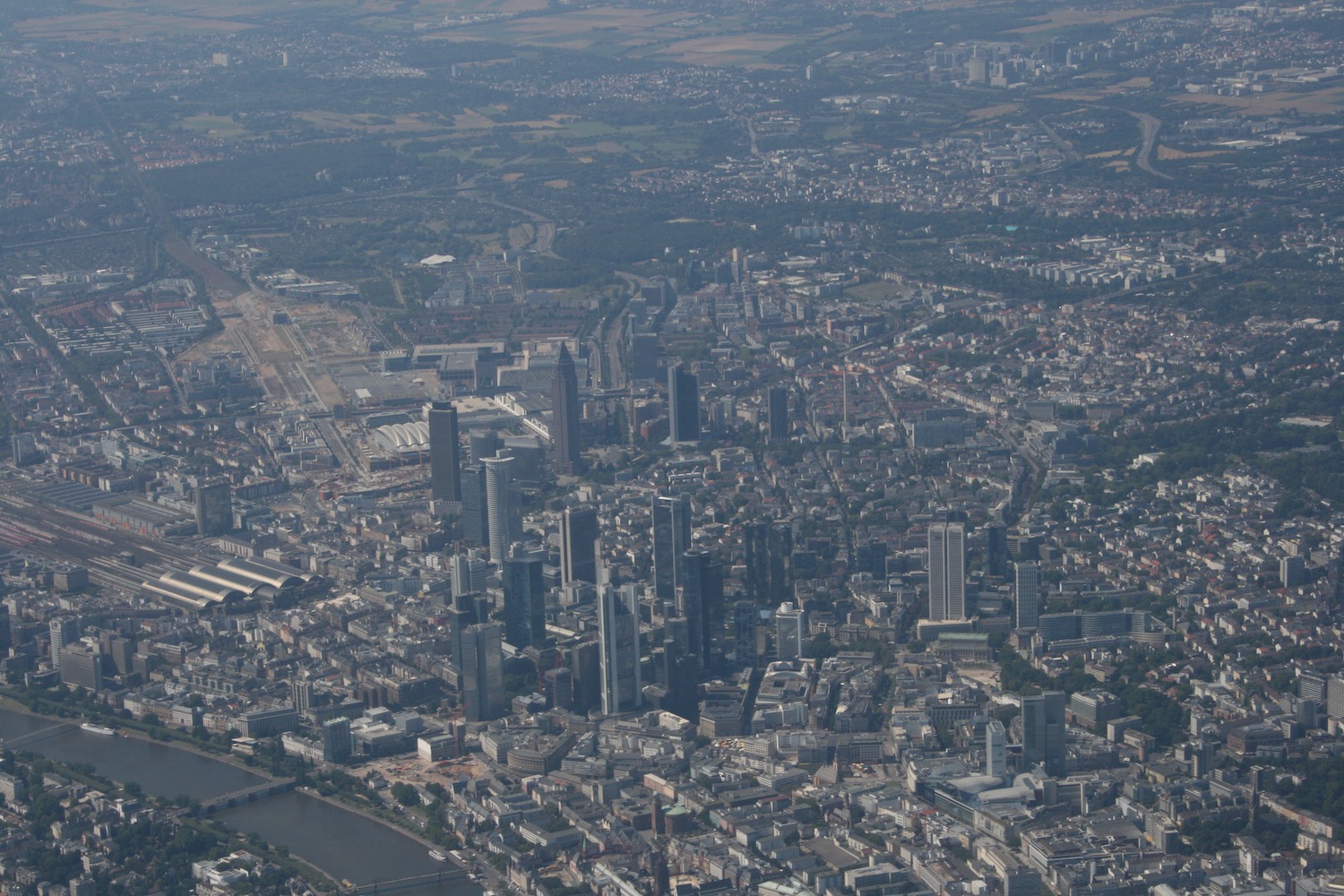 an aerial view of a city