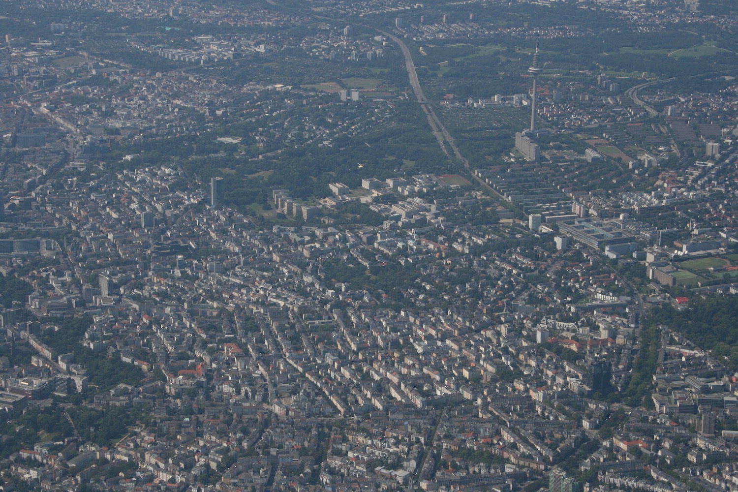 an aerial view of a city