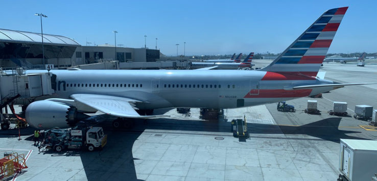 a plane parked at an airport