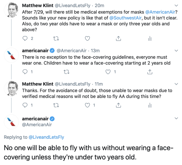 American And Southwest No More Medical Exemptions To Mandatory Mask