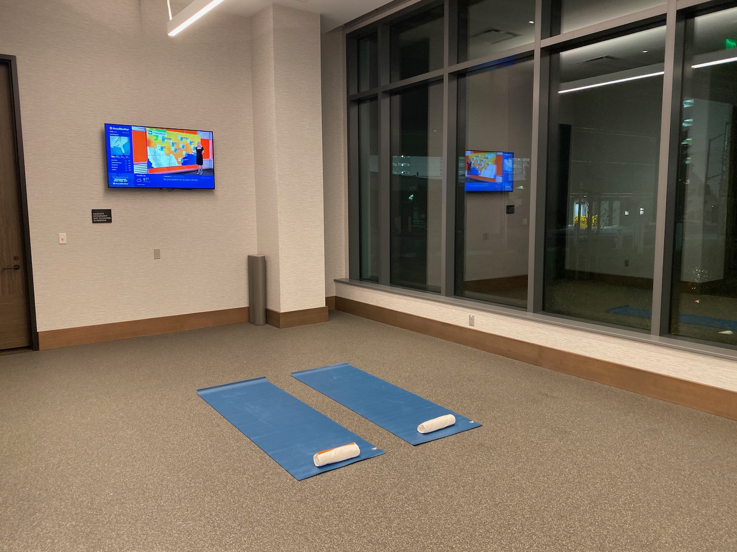 a yoga mat in a room