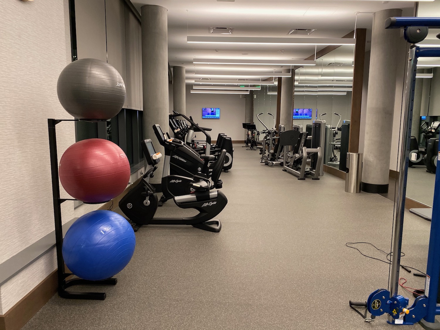 a room with exercise equipment