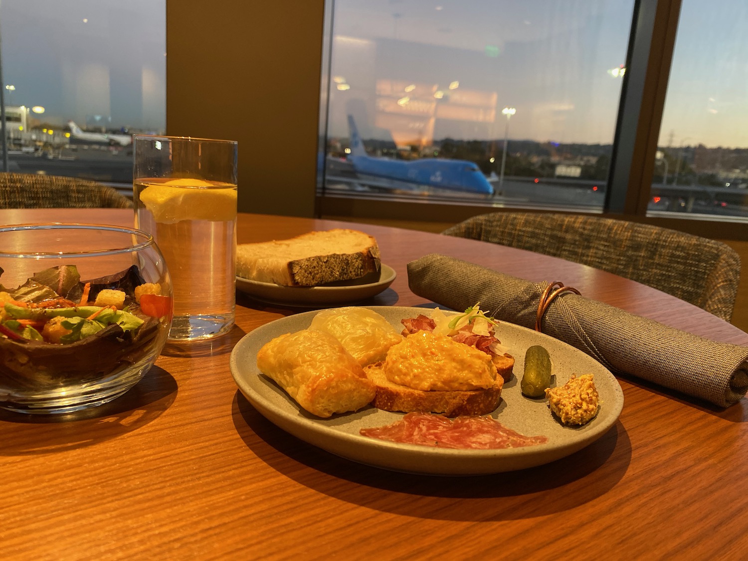 a plate of food on a table