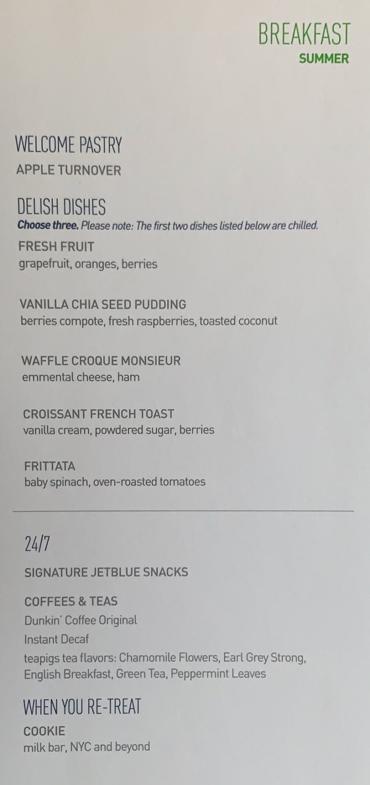 Pictures JetBlue Restores Meal Service To Mint (And It Looks Tasty As