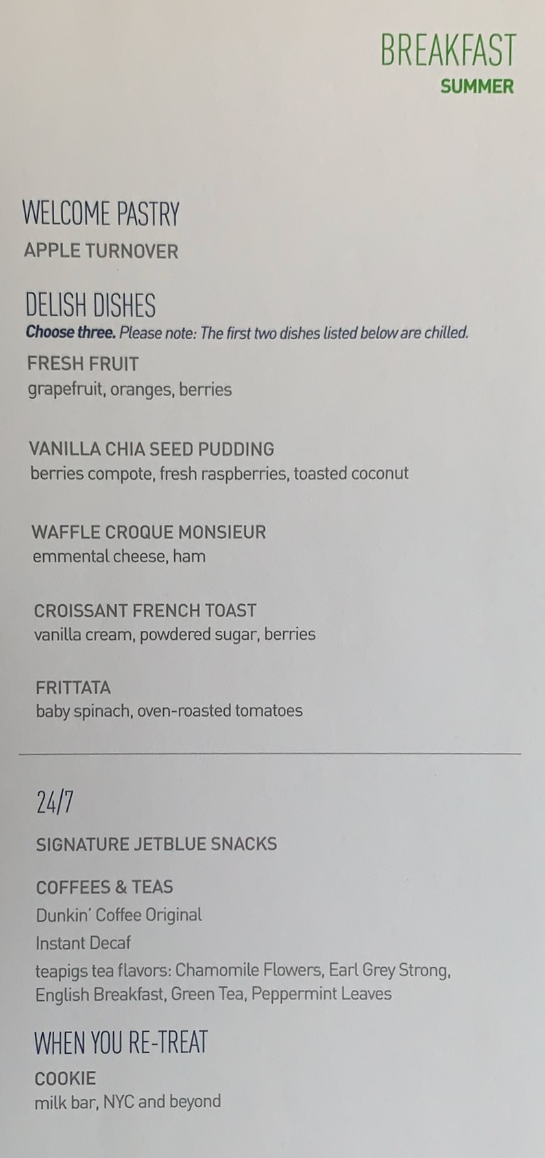 a menu of a restaurant