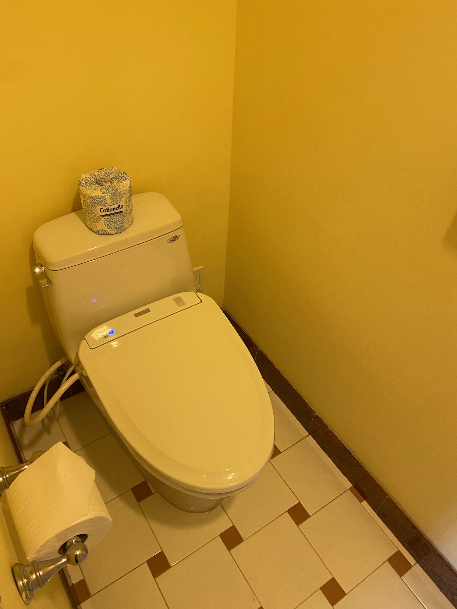 a toilet in a bathroom