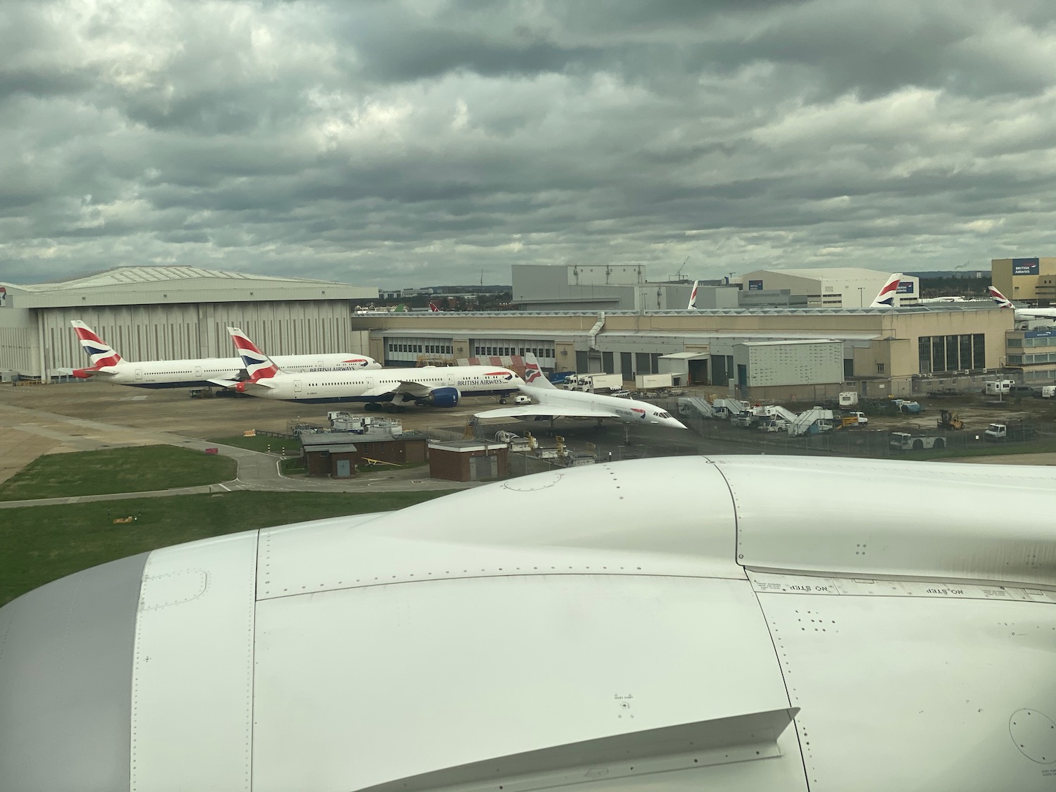 airplanes parked in a parking lot