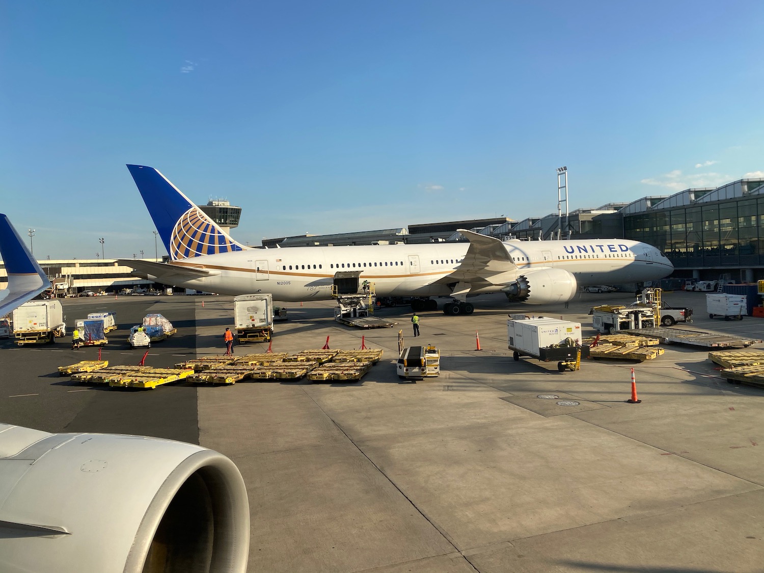 a plane parked at an airport