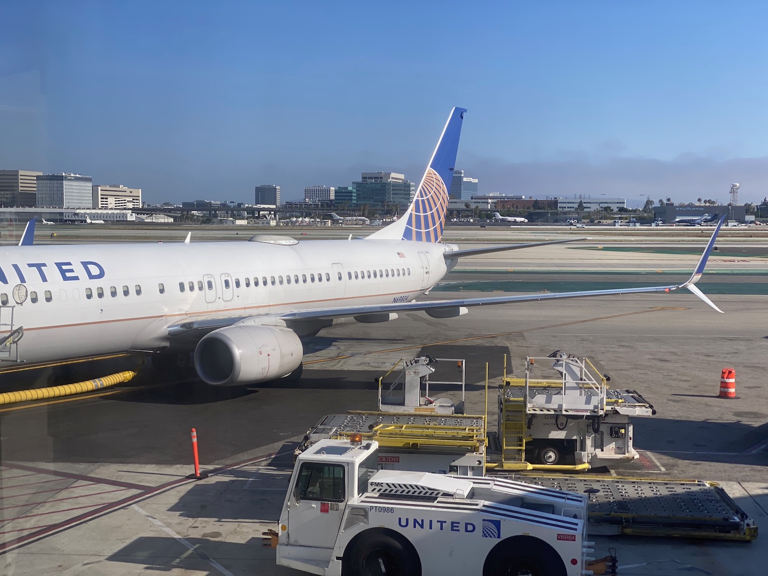 a plane on the runway