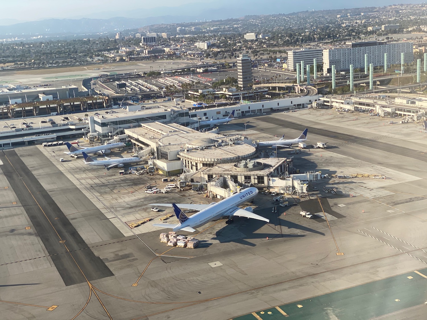 an aerial view of an airport