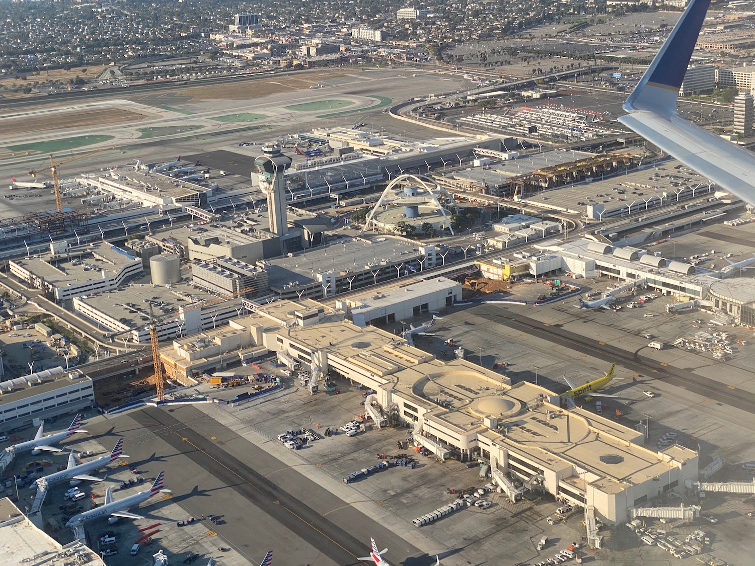 an aerial view of an airport