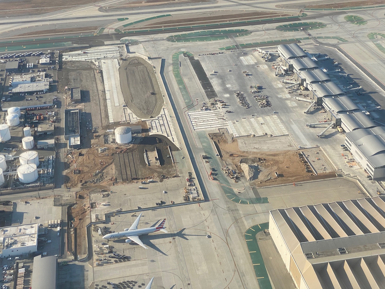 an aerial view of an airport