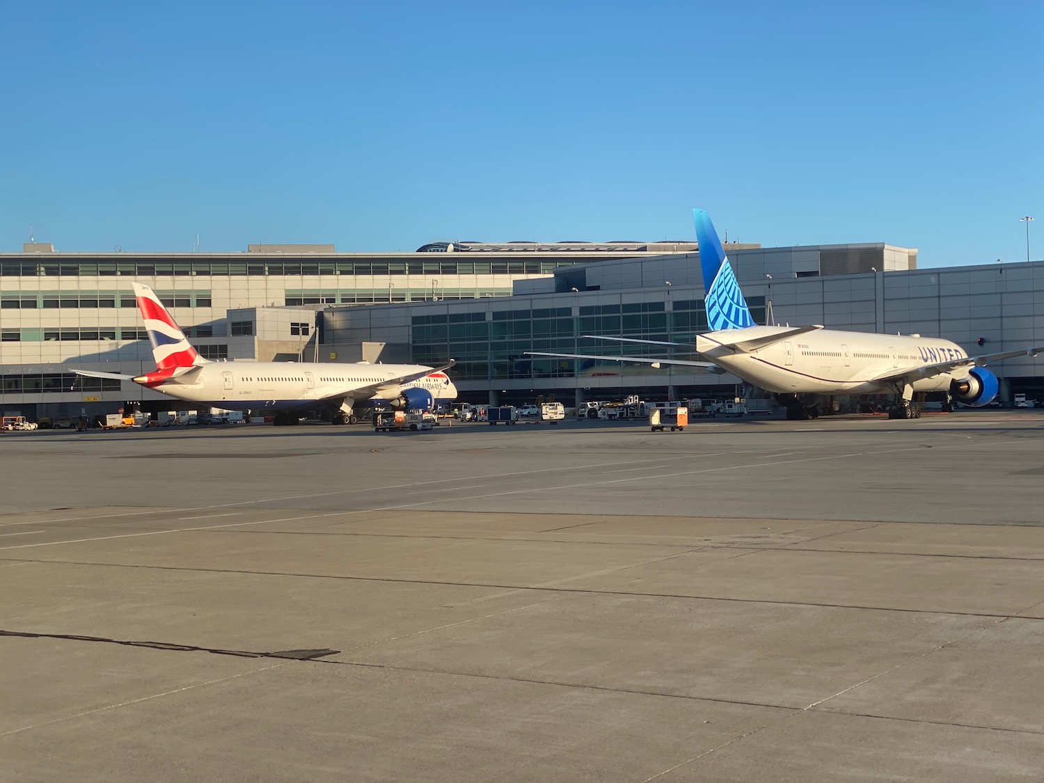 airplanes parked at an airport