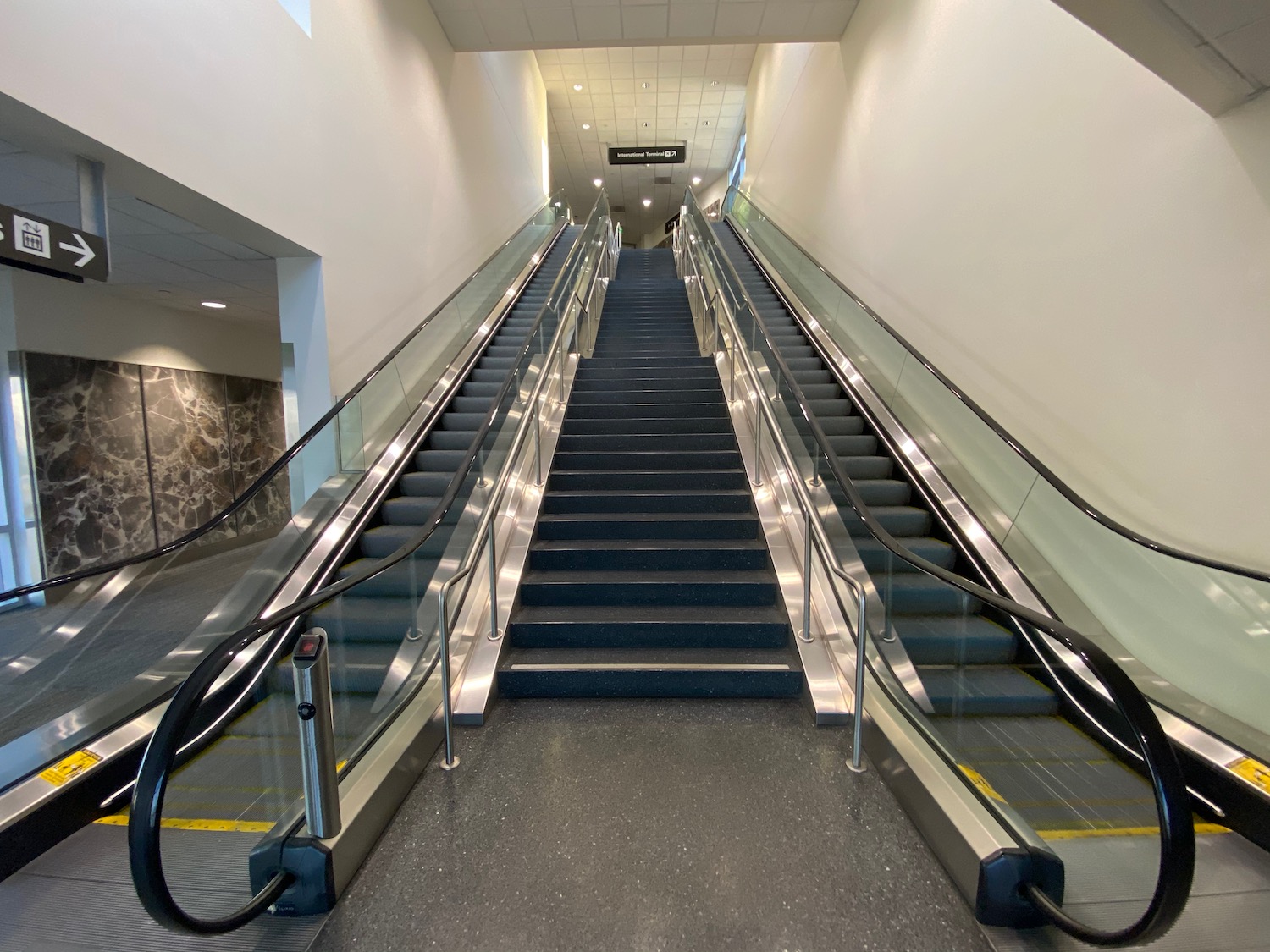 a escalator in a building