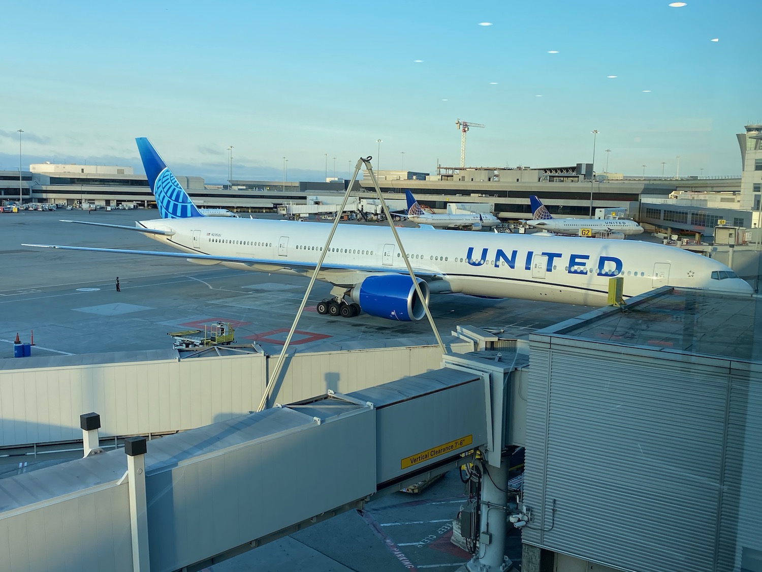 an airplane parked at an airport