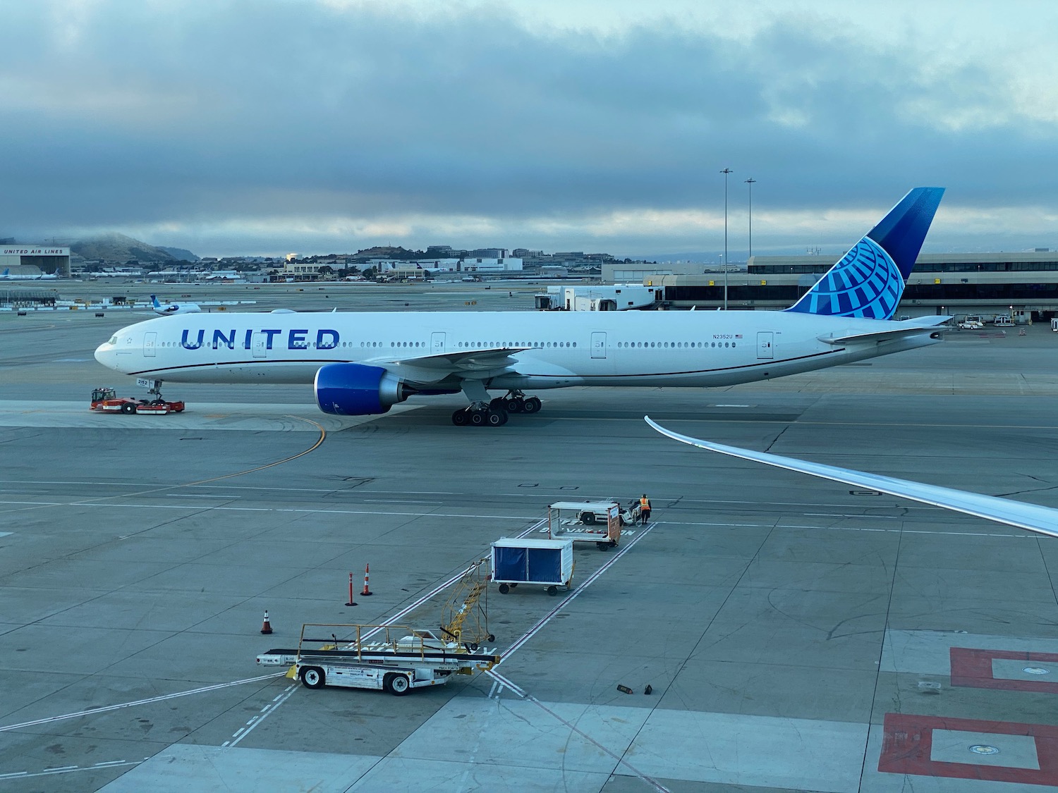 a plane on the runway