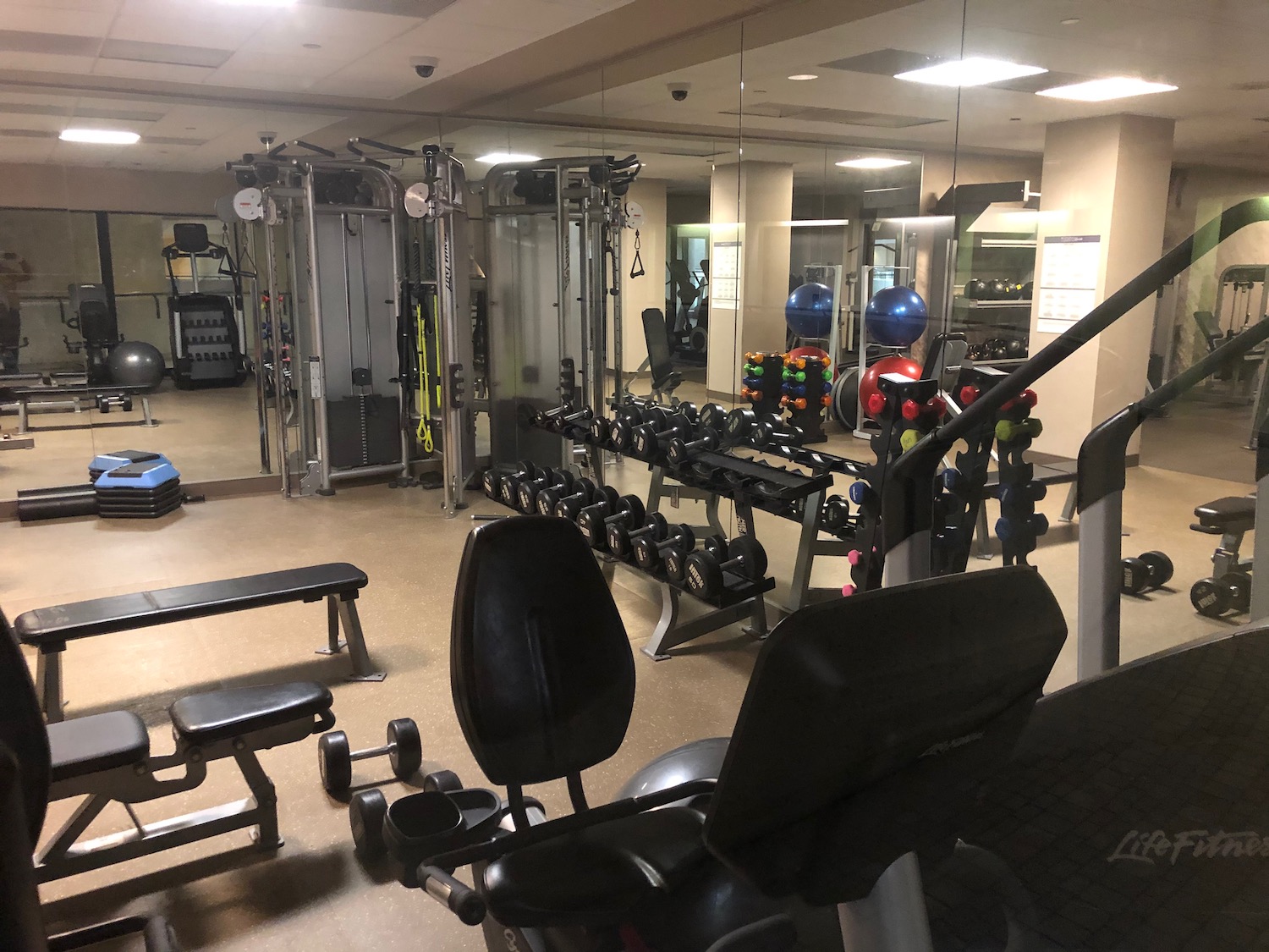 a gym with exercise equipment