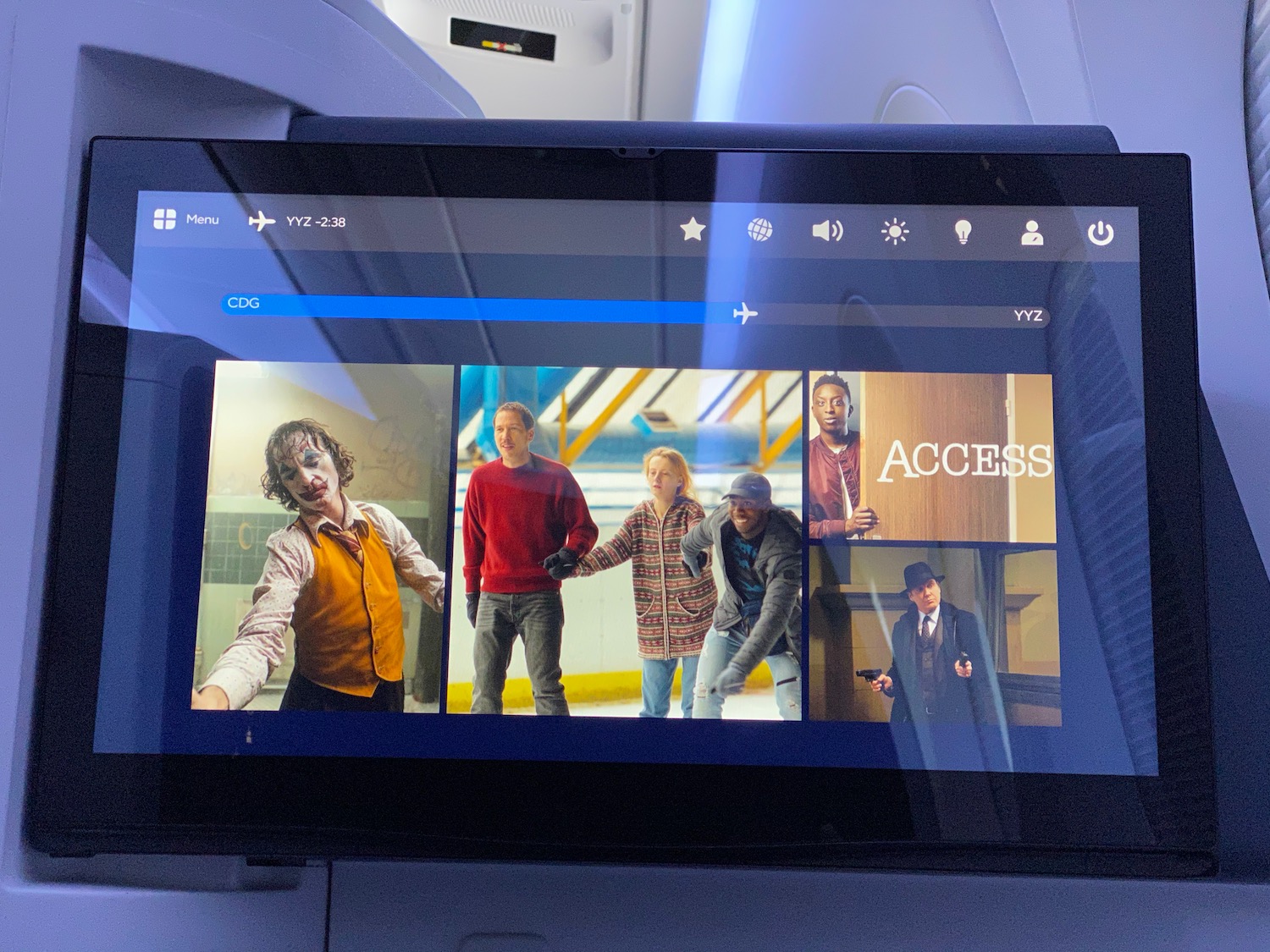 a screen on a plane