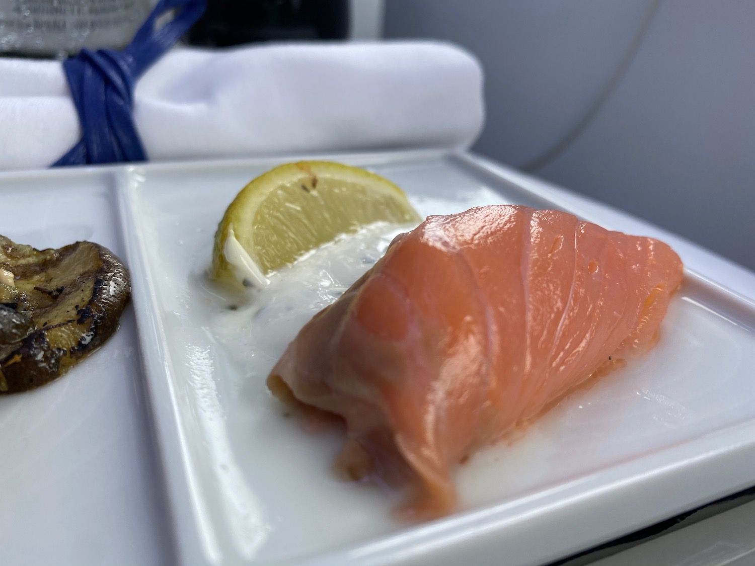 a plate of food on a tray