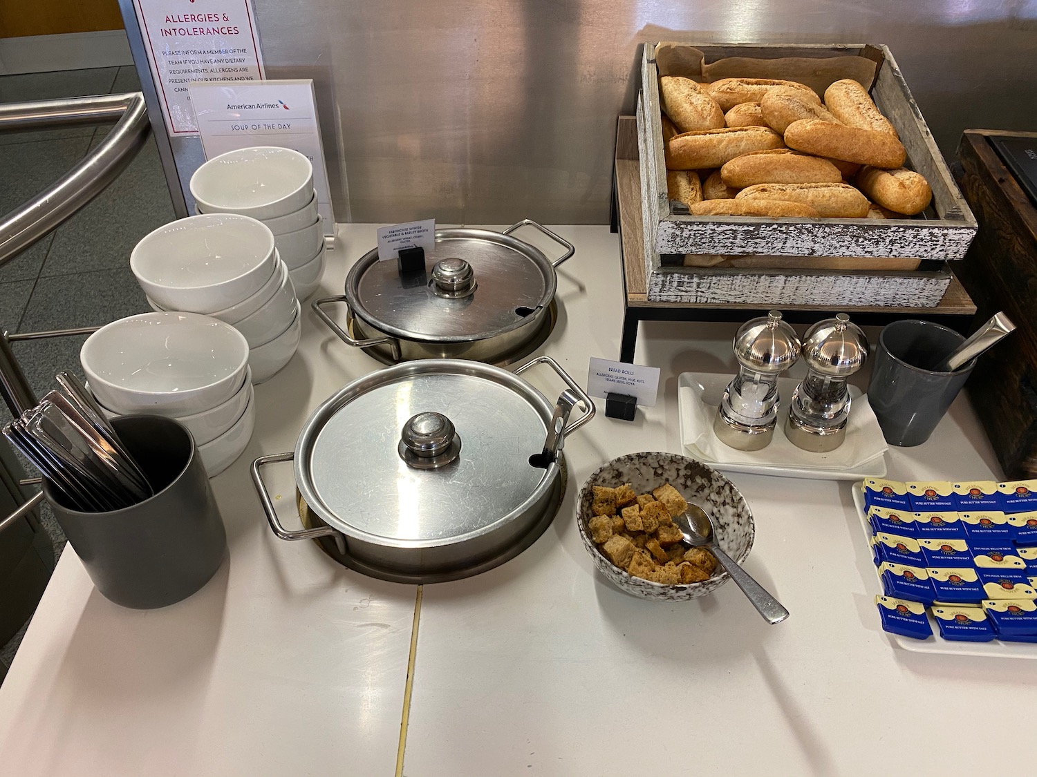 a table with food items on it