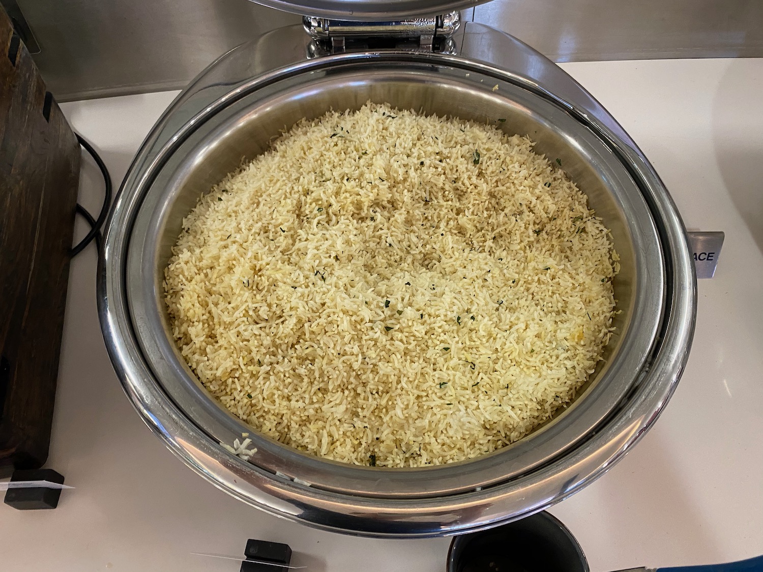 a bowl of rice on a stove