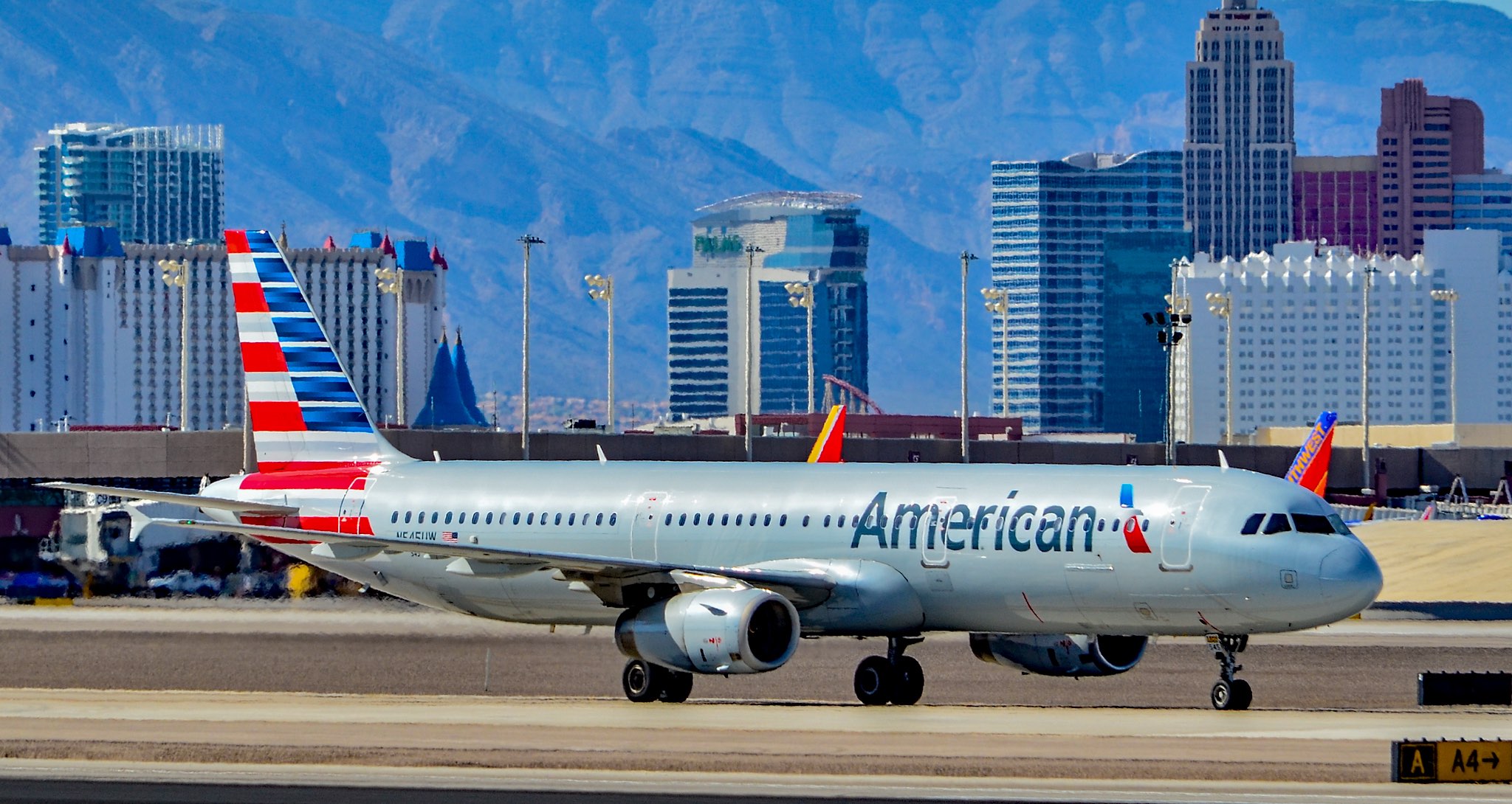 an airplane on the runway