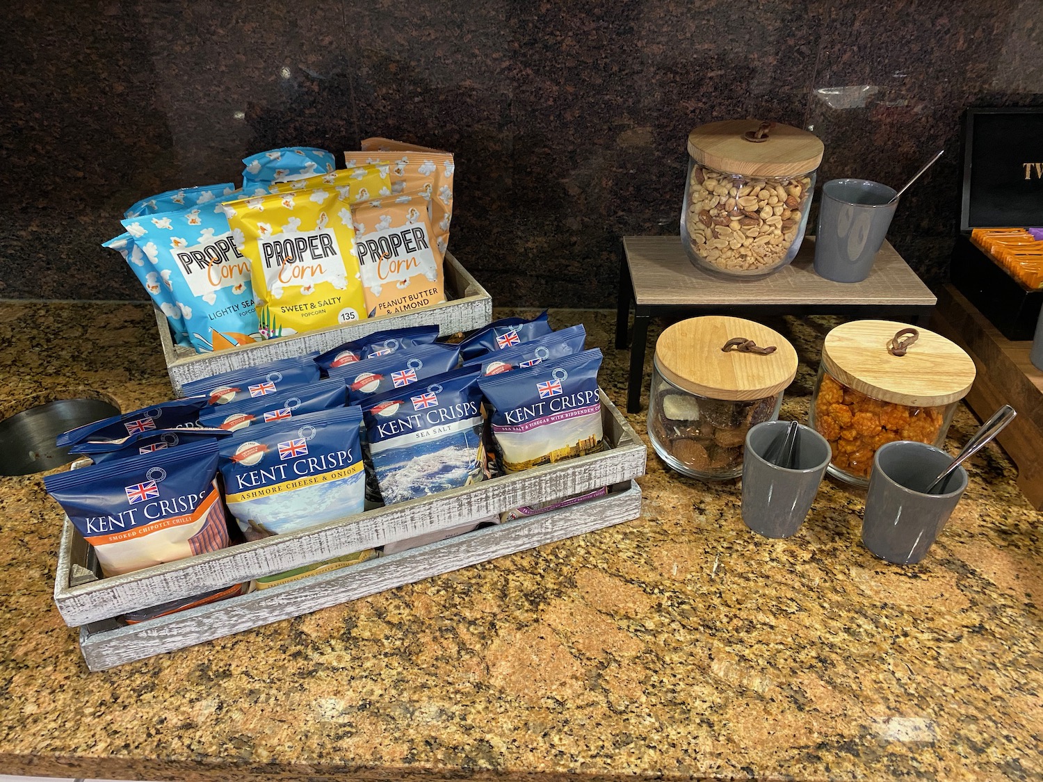 a group of food items on a counter