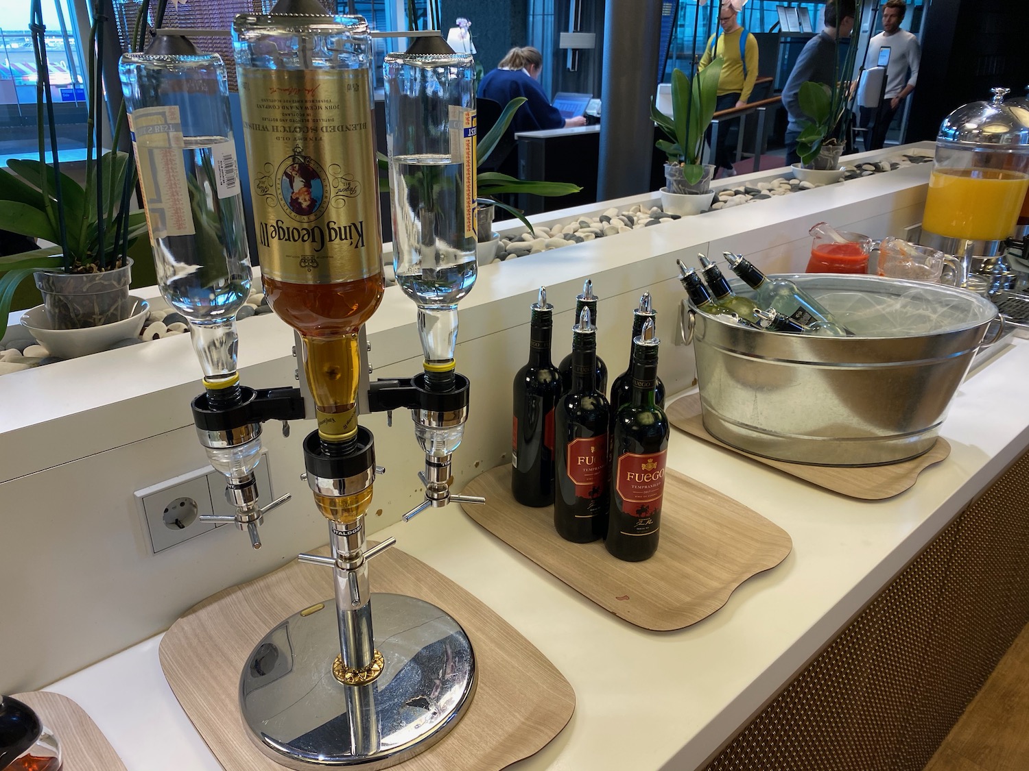 a group of bottles on a counter