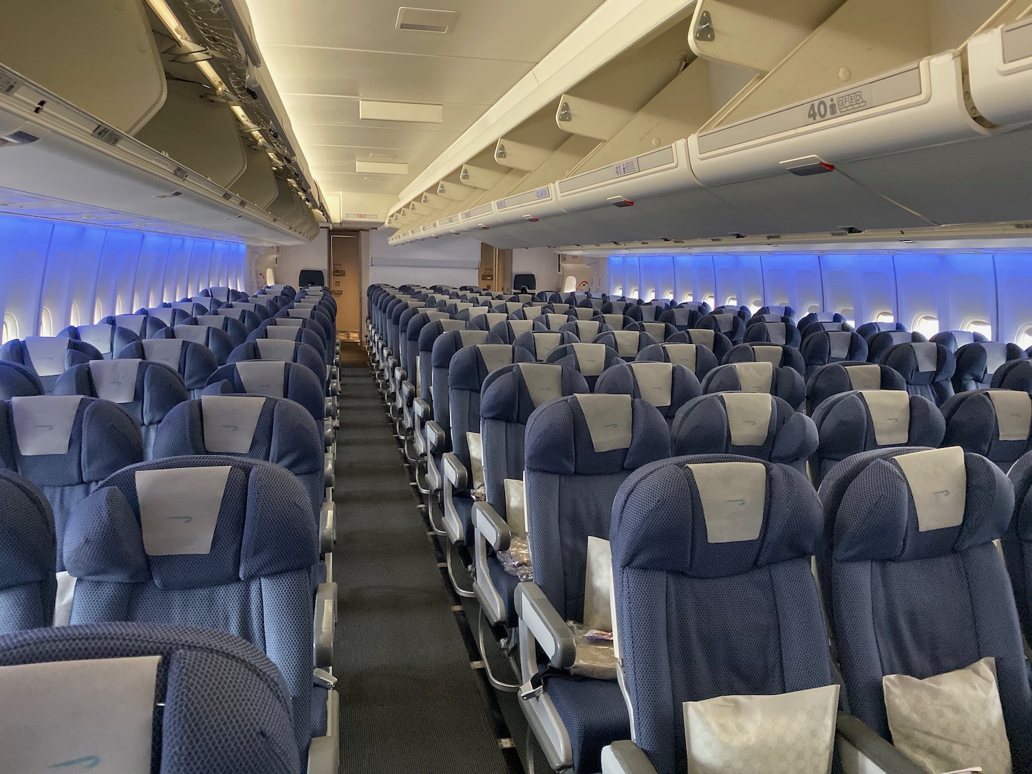 an airplane with many seats