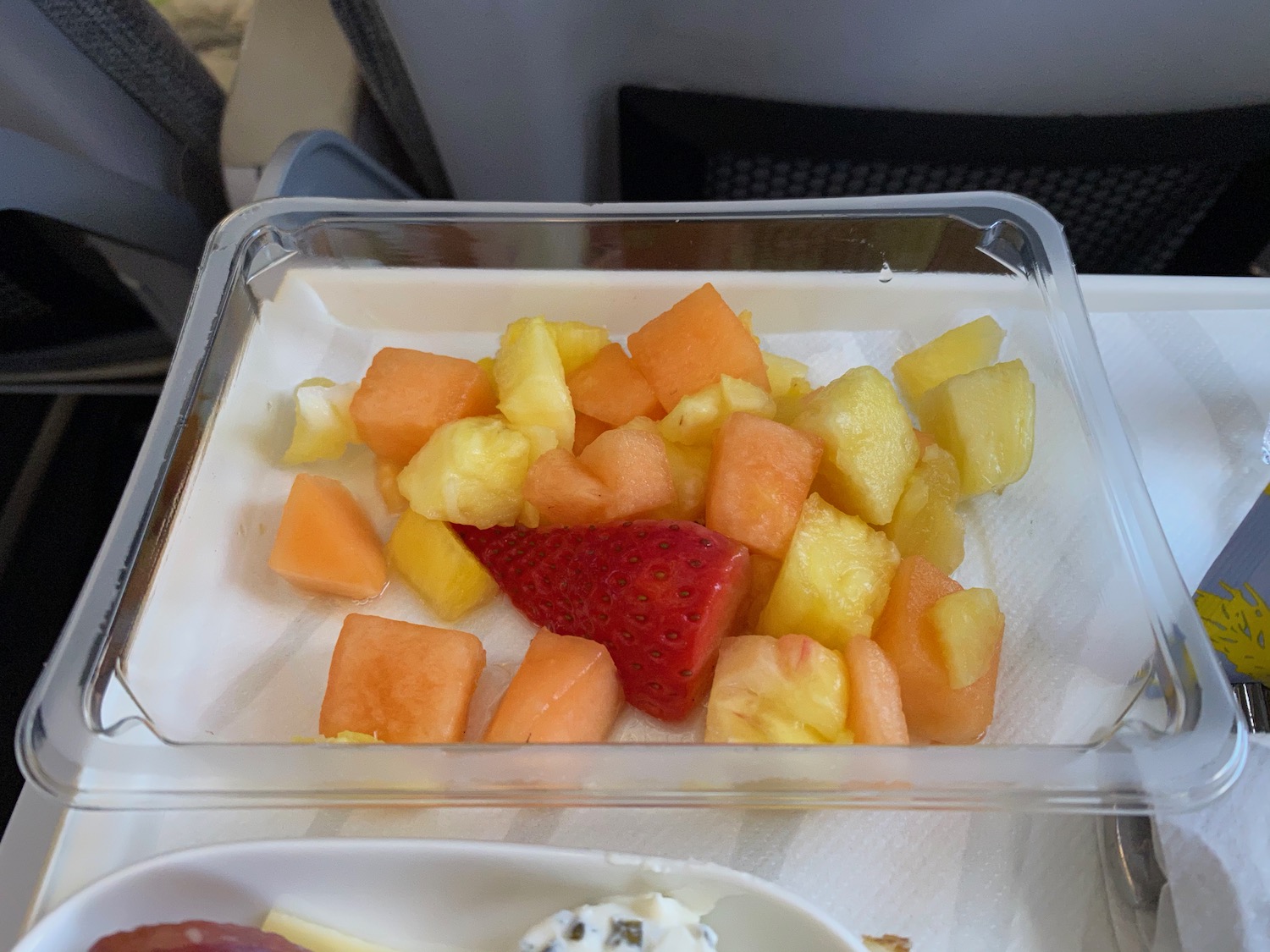 a tray of fruit on a table